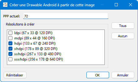 Créer une Drawable Android à partir de cette image
